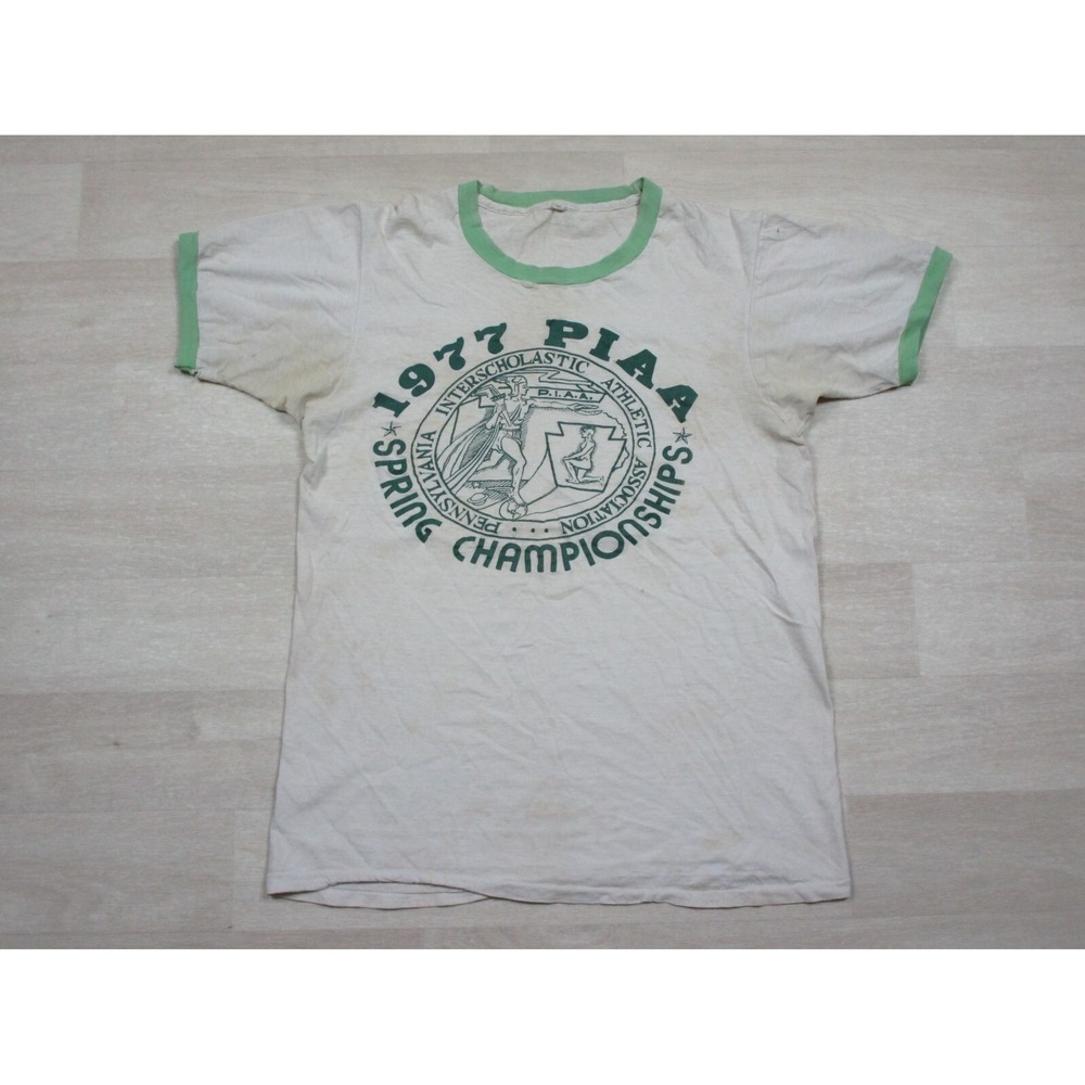 Vintage PIAA Spring Championships Ringer T Shirt (L) 1977 Pennsylvania Athletics